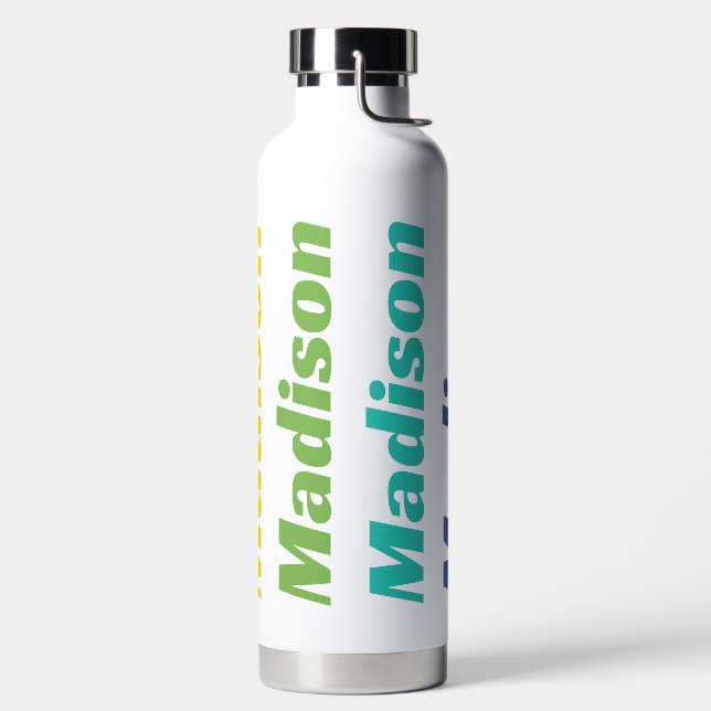 Your Name Repeating in Colours Water Bottle (Left)