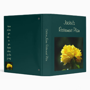Your Name Retirement Plan binders Yellow Rose