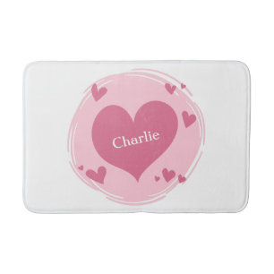 Your Name(s) in a Heart bath mats