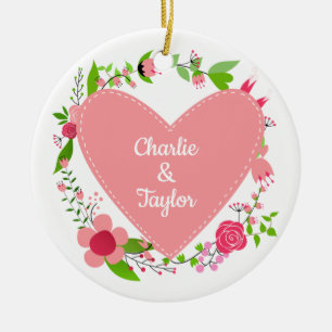 Your Name(s) in a Heart custom ornament