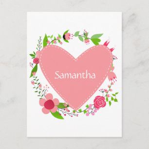 Your Name(s) in a Heart custom postcard