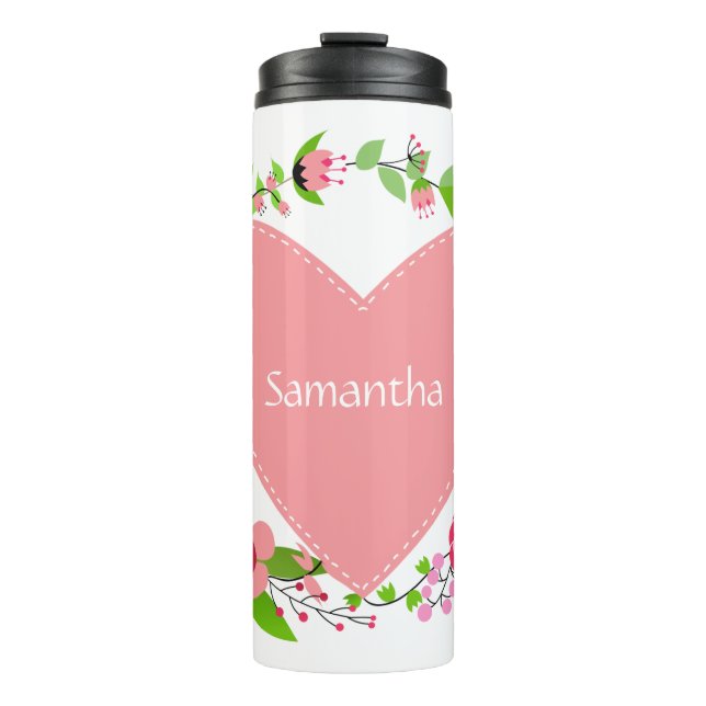 Your Name(s) in a Heart custom tumbler (Front)