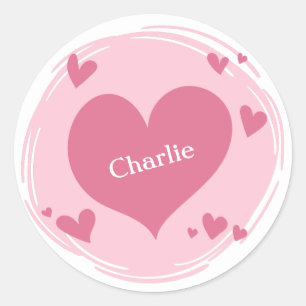 Your Name(s) in a Heart Frame stickers