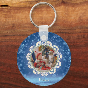 [Your name]'s Poiluna Christmas Metal Circle Keychain