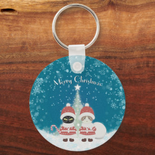 [Your name]'s Poiluna Christmas Metal Circle Keychain