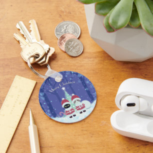 [Your name]'s Poiluna Christmas Metal Circle Keychain