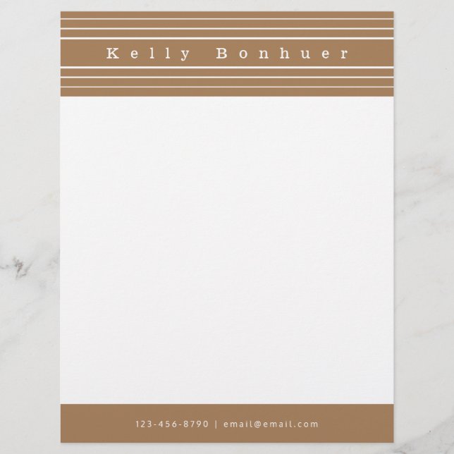Your Name & Stripes | Light Brown Letterhead (Front)