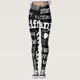Your Name Text Pattern Custom Leggings