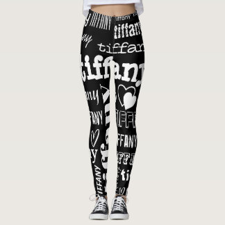 Your Name Text Pattern Custom Leggings