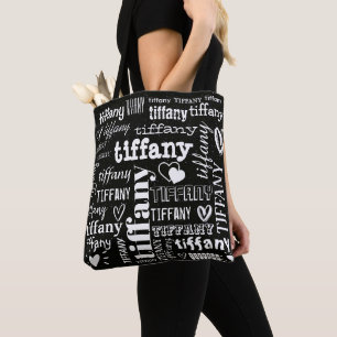 Your Name Text Pattern Custom Tote Bag