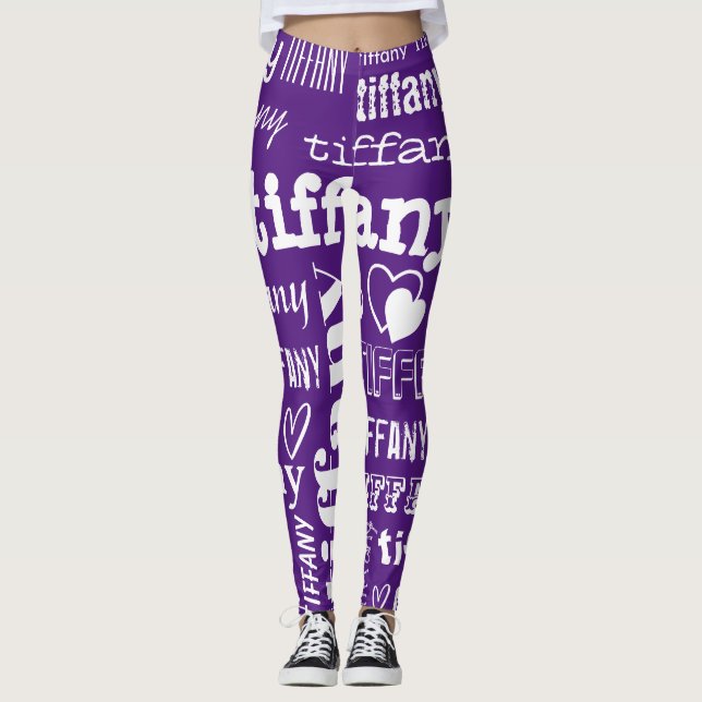 Your Name Text Pattern Personalized Leggings (Front)