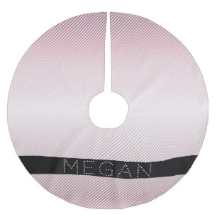 Your Name   Thin Rose Ombre & White Stripes Brushed Polyester Tree Skirt
