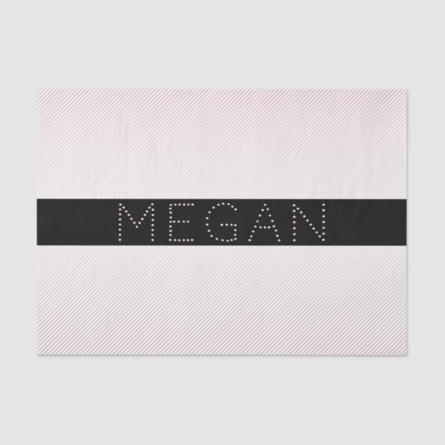 Your Name | Thin White & Sublte Rose Ombre Stripes Tissue Paper (Front)
