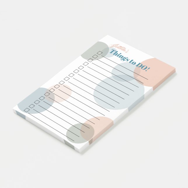 Your Name Things to Do - Big Coloured Confetti Dot Post-it Notes (Angled)