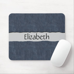 Your Name - Washed Denim Fabric (Twill Textile) Mouse Pad