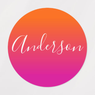 Your Name   White Script on Orange/Pink Gradient