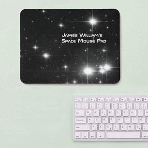 Your Name with Stars in Deep Space Mouse Pad