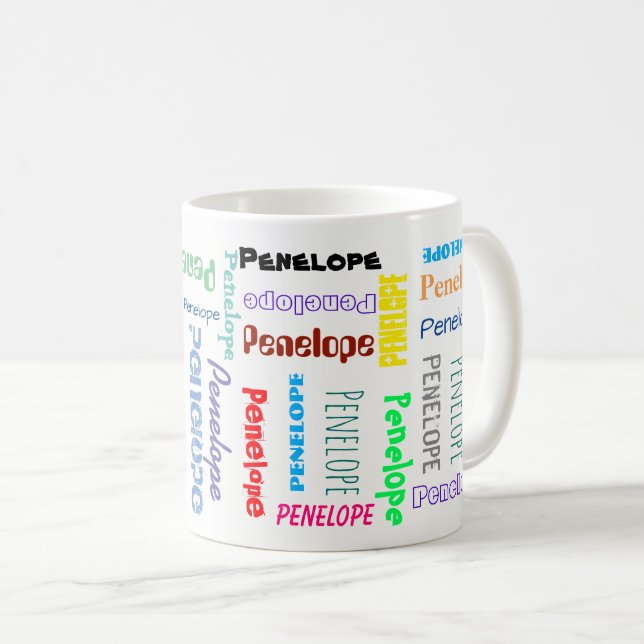 Your Name Word Cloud Fun Fonts Typography Coffee Mug (Front Right)