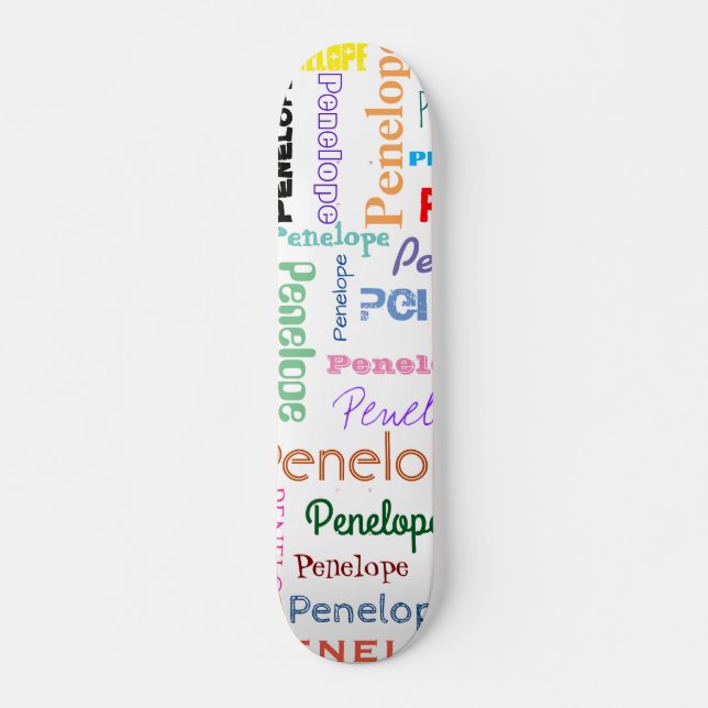 Your Name Word Cloud Fun Fonts Typography Skateboard (Front)