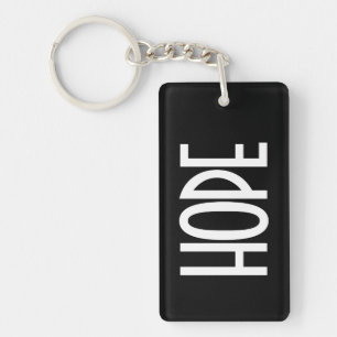 Your Name, Word or Initials Bold Back & White Keychain