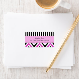 Your Name - Zigzag Pattern, Chevron - Black Pink Label