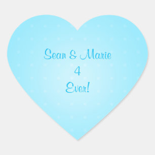 Your Names 4 Ever Heart Stickers - Blue