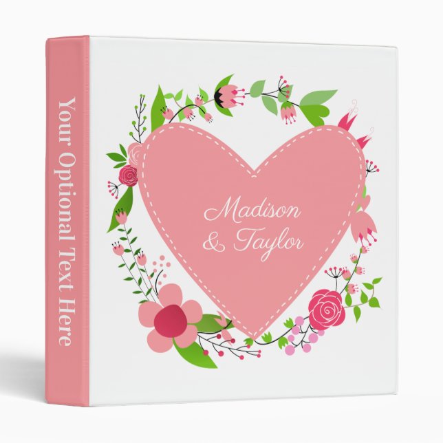 Your Names in a Heart custom binders (Front/Spine)