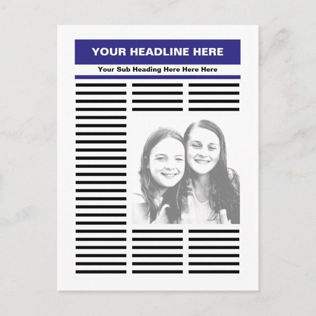 Your Newspaper Postcard (Front)