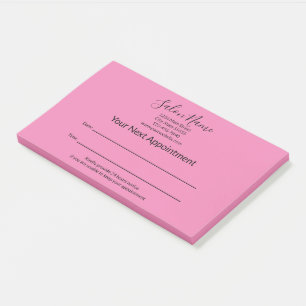 Your Next Appointment Beauty Salon Pink and Black Post-it Notes