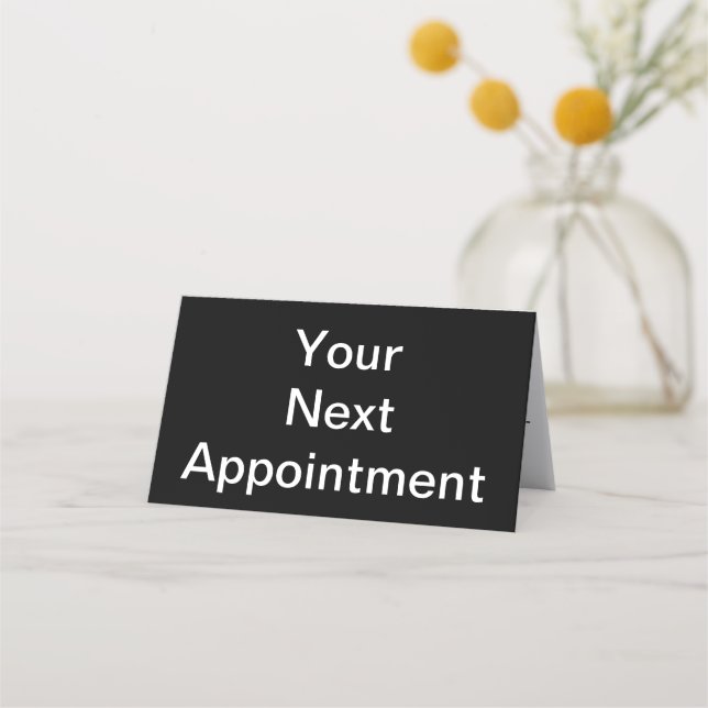 Your Next Appointment Black and White Doctor's Card (Front)
