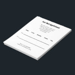 Your Next Appointment Doctor's Office Reminder Notepad<br><div class="desc">This notepad says "Your Next Appointment" at the top. Lines of black display text are available for the name of the medical practice, street address, phone number, and website. There are also lines for the date and time of the appointment. The bottom has display text you can edit to show...</div>