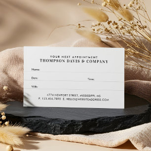 Your Next Appointment Modern Professional Brand Card