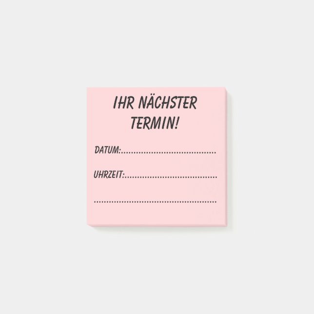 Your next appointment! post-it notes (Front)