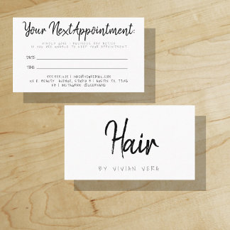 Your Next Appointment | Reminder | Hair Card