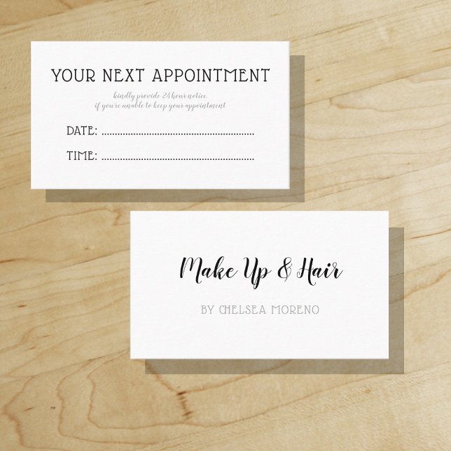 Your next appointment - Reminder - Minimalist Card ("Everyday is abundantly beautiful." 
Sincerely Best Wishes from Lucky Design World)