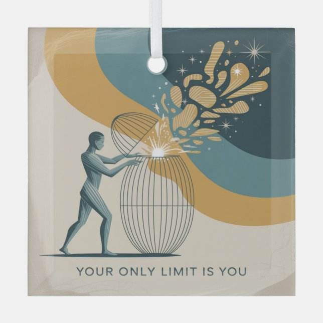 Your Only Limit Is You Glass Ornament (Front)