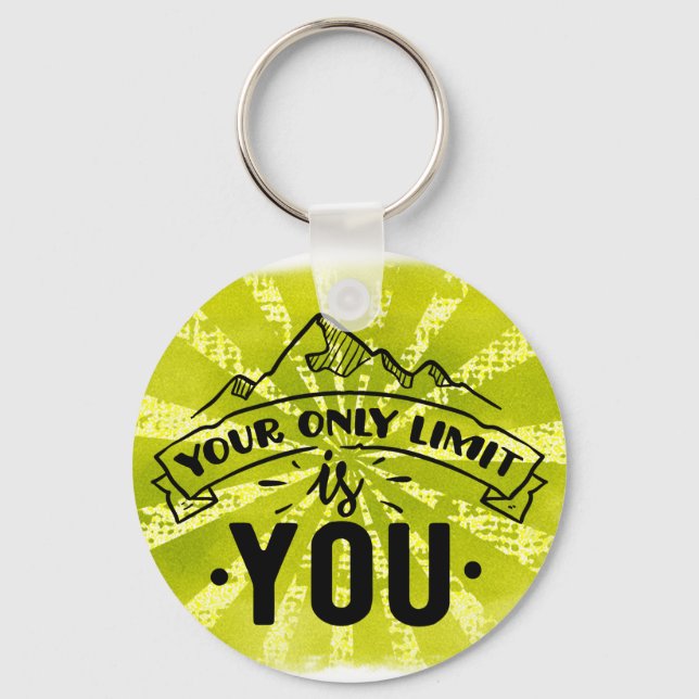 Your only limit is you motivational inspirational  keychain (Front)
