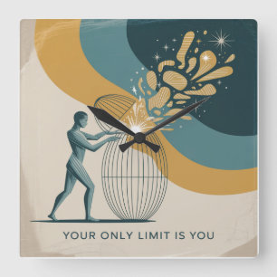 Your Only Limit Is You Square Wall Clock