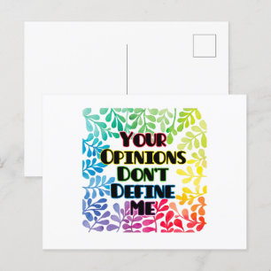 Your Opinions Don't Define Me Postcard