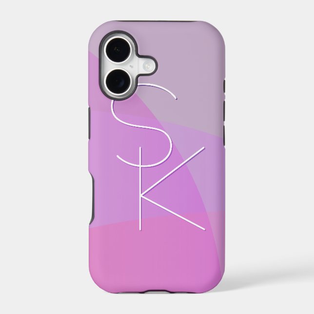 Your Overlapping Initials | Modern Pink Geometric (Back)