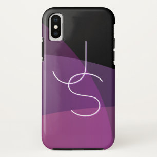 Your Overlapping Initials   Modern Purple & Pink Case-Mate iPhone Case