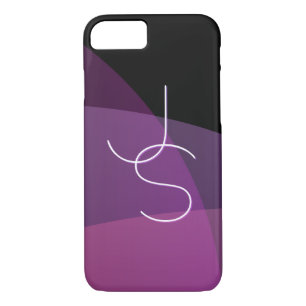 Your Overlapping Initials   Modern Purple & Pink Case-Mate iPhone Case