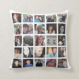 Your Own Design 50 Picture Instagram Photo Collage Throw Pillow