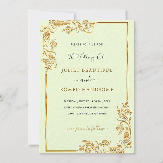 Your Own Design Colours and Font Wedding Invitatio (Front)