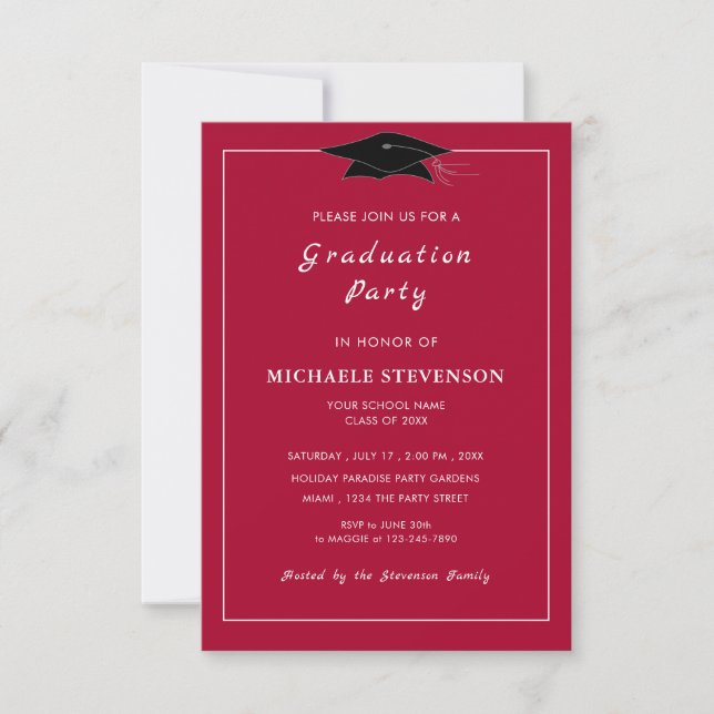 Your Own Design Custom Colour Graduation Invitatio Invitation (Front)