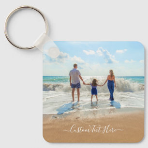 Your Own Design Custom Photo and Text - Family  Keychain
