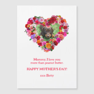 Your Own Dog Photo Mother's Day Roses Heart