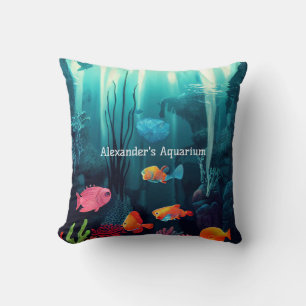 Your Own Exotic Fish Tank Aquarium Throw Pillow