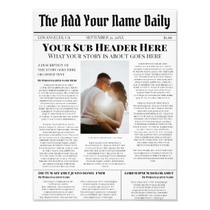 Your Own Front Page News Story Photo Personalized