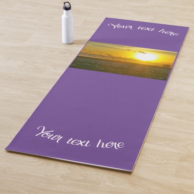Your Own Image & Text on purple Yoga Mat (In Situ)